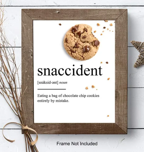 Vista 7 de Decoración artística de pared con definición de galletas con chispas de chocolate para el hogar, apartamento o cafetería, divertido póster