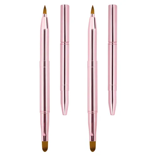 Vista 8 de Unaone [Paquete de 2] Pincel de labios para lápiz labial, pinceles de labios retráctiles, pincel de maquillaje de doble punta para lápiz labial