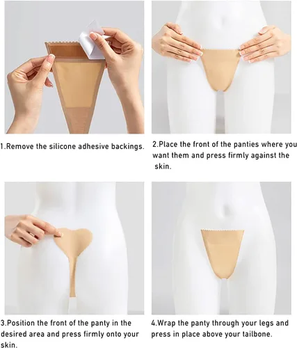 Vista 7 de Nueva ropa interior invisible para mujer en forma de corazón bragas vestido necesario y cubierta de pezón
