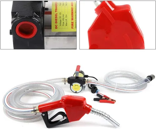 Vista 3 de Bomba de transferencia diésel, bomba de transferencia de combustible autocebante DC 12V para petróleo, diésel, biodiésel, kit de bomba