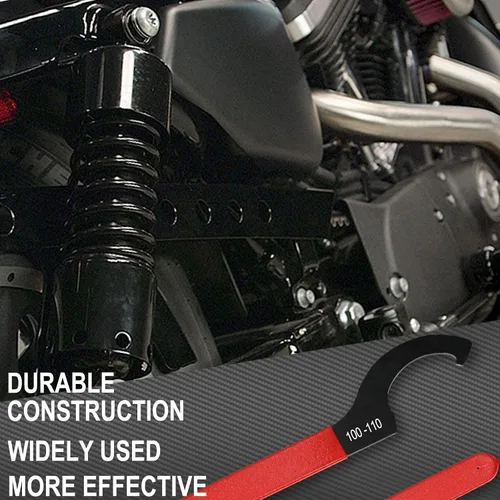 Vista 5 de Juego de herramientas de llave inglesa de ajuste coilover de 9 piezas para choque de motocicleta, color rojo Acero al carbono; fácil