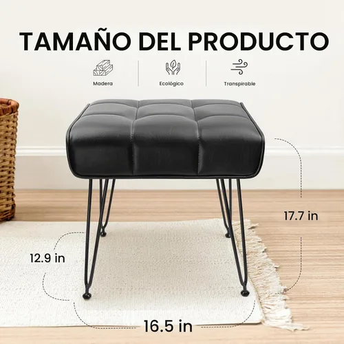 Vista 2 de HOUCHICS Taburete de tocador, taburete de maquillaje, taburetes de tocador para maquillaje, silla de tocador, taburete de tocador, silla de tocador