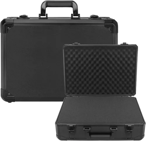 Vista 9 de Funda rígida pequeña con interior de espuma Pluck para Pisto L, GoPro, micrófono, cámara y más, tamaño exterior de 12.2 x 9 x 4.5 pulgadas