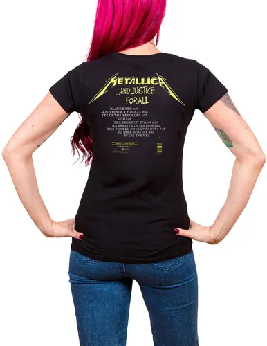 Vista 2 de Metallica T Shirt And Justice For All Tracks Official Womens Junior Fit Black