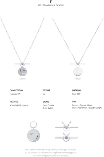 Vista 7 de BTS STONEHENgE Moment of Light Jewelry - Collar oficial del ejército