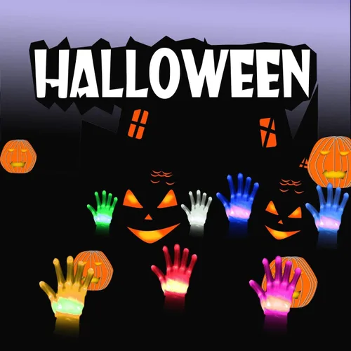 Vista 2 de Guantes con luz LED para niños, juguetes geniales para niños de 8 a 12 años, accesorios multicolor para disfraces de Halloween, regalos para fiestas