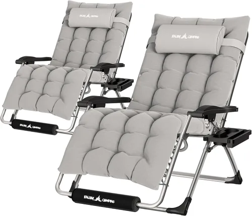 Vista 15 de UDPATIO Silla reclinable de gran tamaño para patio con cojín extraíble Negro Z-xl