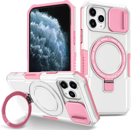 Vista 19 de Funda magnética para iPhone 11, soporte de anillo con ventana corrediza, funda protectora mate a prueba de golpes para iPhone 11 6.1, fundas