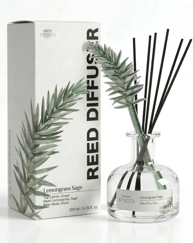 Vista 20 de Juego de Difusor de Aromas con Varillas, Difusor Aromático con Varillas para Fragancias del Hogar, Difusor de Aromas para Decoración de Estanteria