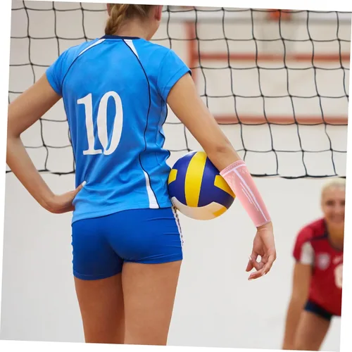 Vista 8 de 1 par de muñequeras de voleibol deportivas elásticas para mujer, manga acolchada para el codo para mujer, mangas de compresión cómodas