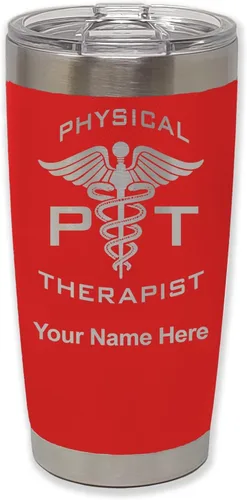 Vista 27 de LaserGram PT Physical Therapeut, vaso aislado al vacío de 20 onzas, grabado personalizado incluido (negro)