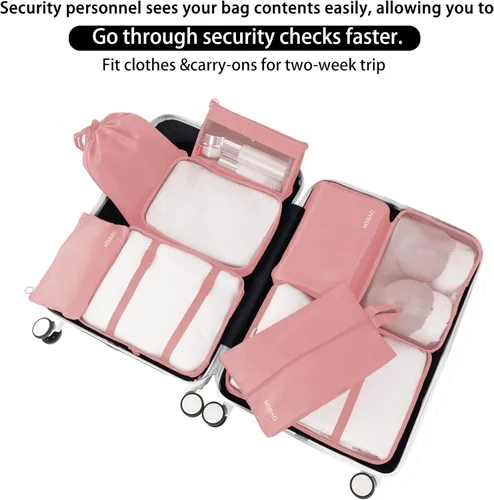 Vista 3 de Cubos de embalaje de compresión para viajes, artículos esenciales ligeros de viaje para vacaciones, accesorios de viaje para maleta, organizador