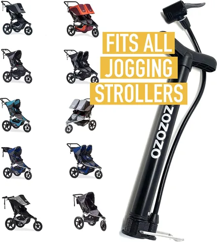 Vista 5 de Mini bomba de neumáticos para cochecito – Bomba de aire portátil para cochecitos de correr, se adapta a BOB, Graco, Thule, Bugaboo, Bumbleride y más