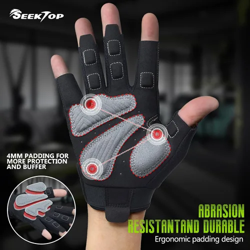 Vista 3 de Seektop Guantes de entrenamiento para hombres y mujeres, guantes de levantamiento de pesas con protección completa, excelente agarre, gimnasio