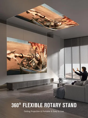 Vista 9 de 【Ahora con Netflix y 3000 ANSI】Proyector inteligente 4K con WiFi y Bluetooth, VISSPL 3D Dolby Audio y enfoque automático, proyector portátil
