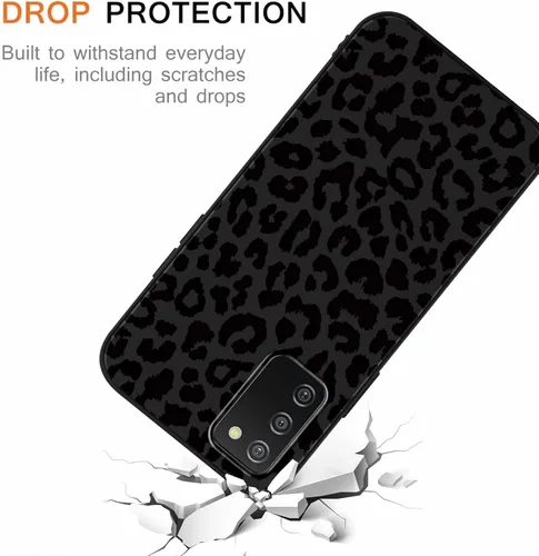 Vista 4 de Pack de 2 fundas con estampado de guepardo para Samsung Galaxy A03s 4G de 6.5", fundas de diseño de patrón de leopardo de lujo, de silicona suave