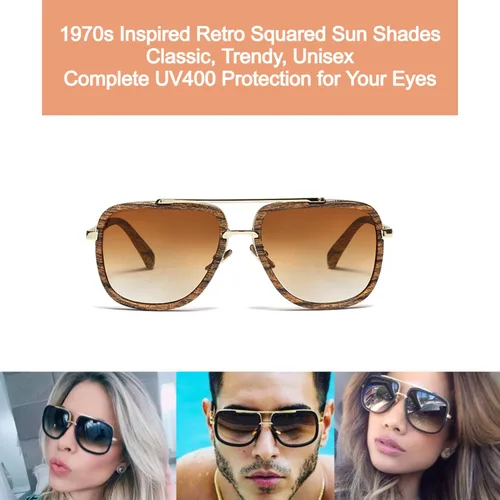 Vista 6 de Xpectrum Gafas de sol cuadradas retro de moda para hombres y mujeres de los años 70 gafas de metal clásicas de la mafia italiana L