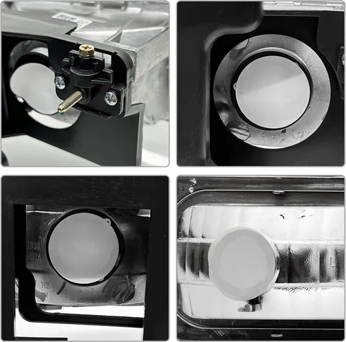 Vista 3 de para Sierra 1994-1998 Conjunto de Faros compatible con GMC C10/Sierra/Suburban/Yukon 1994-1998 con Parachoques y Esquina Carcasa Cromada