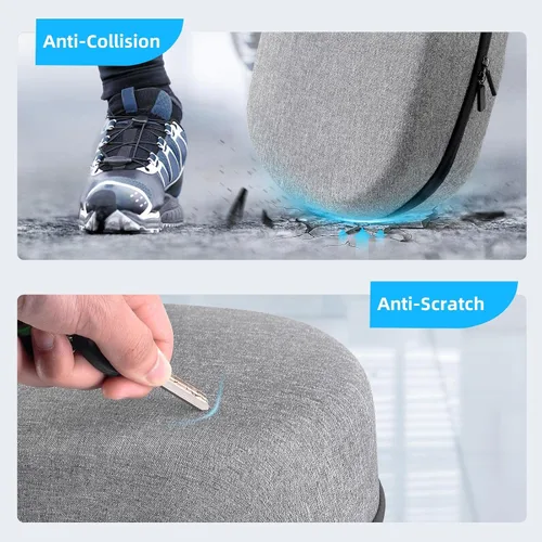 Vista 4 de Retear Estuche de transporte duro compatible con MetaOculus Quest 2 Elite Strap Versión de batería VR y accesorios de control táctil, funda portátil