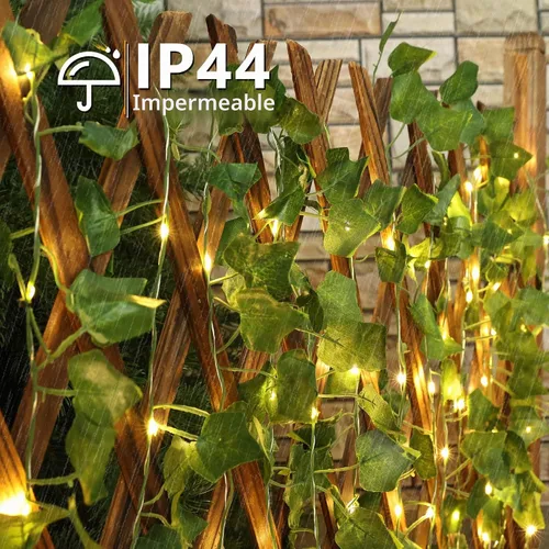 Vista 4 de Brizled - Guirnalda de luces solares, 33 pies, 100 luces LED para exteriores