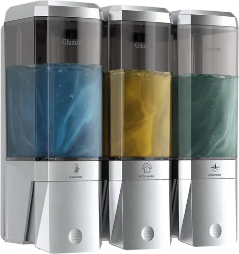 Vista 9 de Dispensador de champú y acondicionador, 2 cámaras, sin perforación, dispensador de champú para ducha, dispensador de jabón de ducha montado