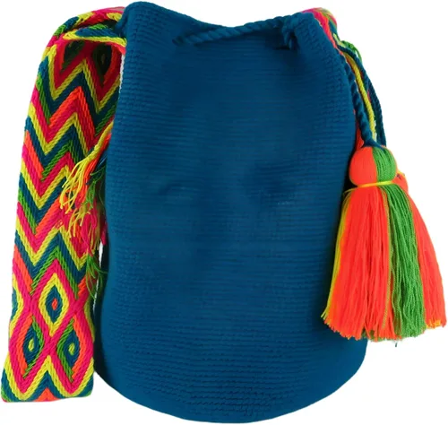 Vista 5 de WAYUU bags plain color Colombian handmade crossbody mochila colorful strap ship from Colombia