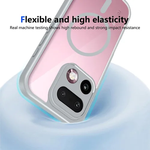 Vista 335 de Funda magnética transparente compatible con Xiaomi 17T, color negro 2 en 1 PC + TPU cubierta de teléfono a prueba de golpes, carcasa protectora