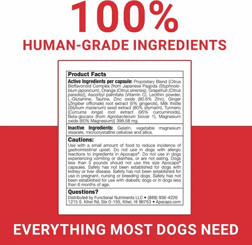 Vista 6 de apocaps CX apoptogen Fórmula para perros (90 Cápsulas), paquete de de 1