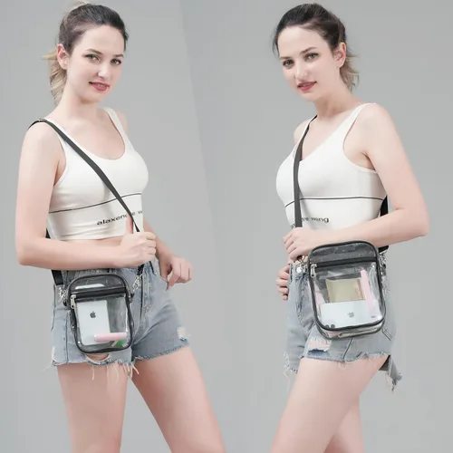 Vista 7 de COVAX Bolso cruzado transparente, aprobado por estadios para conciertos, festivales