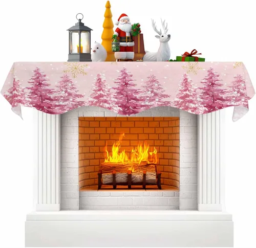 Vista 10 de Funda de bufanda de chimenea de Navidad, mantel superior, bufanda para Navidad, Halloween, Acción de Gracias, otoño, decoración de interiores