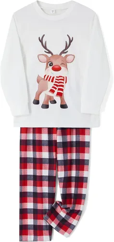 Vista 5 de WephuPSho Pijamas de Navidad para la familia, conjunto de pijamas de Navidad a juego