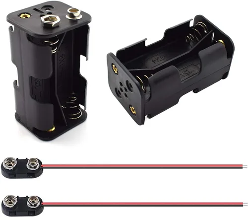 Vista 10 de SDTC Tech Juego de 2 soportes de batería AA de 1,5 V y kit de conector a presión tipo I 3 voltios espesar caja de batería de plástico