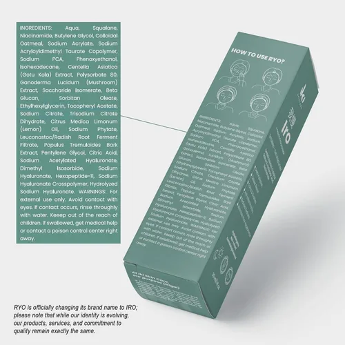 Vista 8 de RYO Emulsion Gel Moisturizer - Loción facial ligera con ácido hialurónico, niacinamida y centella asiática - Hidrata, calma y fortalece la barrera