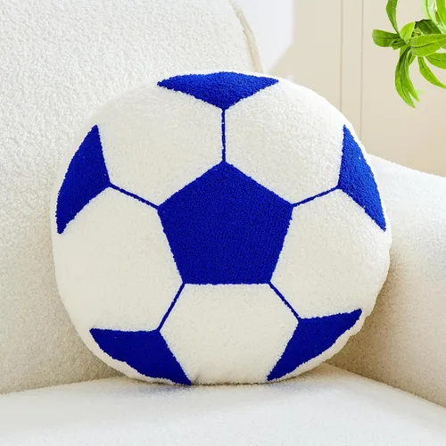 Vista 9 de Uvvyui Almohada de fútbol de fútbol con forma redonda, decorativa para decoración de habitación, cojín de felpa para sofá y dormitorio