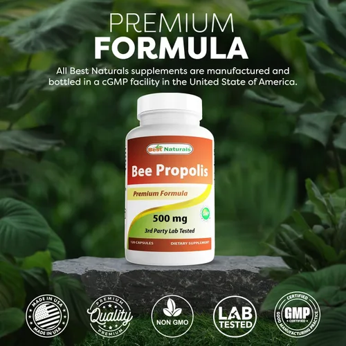 Vista 5 de Best Naturals Propóleos de abeja 500 mg 120 Cápsulas
