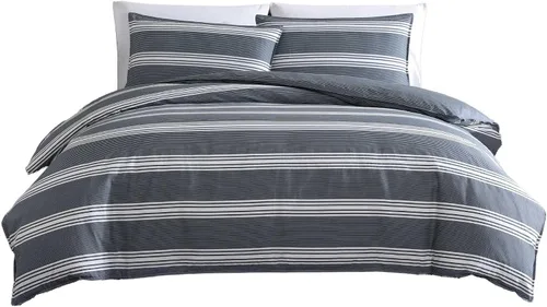 Vista 6 de Nautica - Juego de edredón King, ropa de cama reversible de algodón con fundas a juego y bolsa de lavandería reutilizable, peso medio, certificado