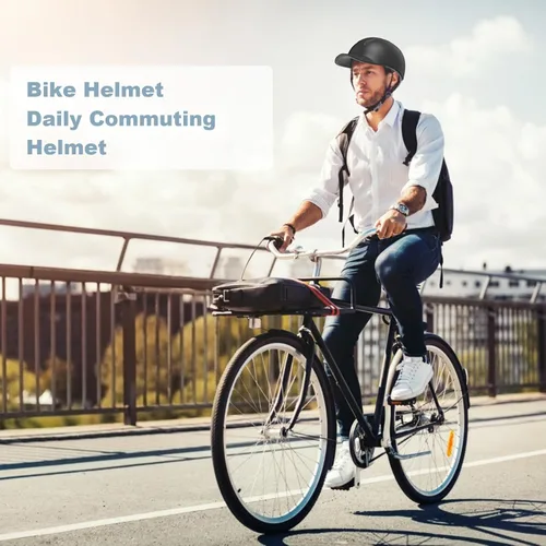 Vista 7 de Shinmax Casco de bicicleta – Casco de ciclismo ligero ajustable estilo gorra de béisbol con visera larga, tira reflectante, para viajes urbanos