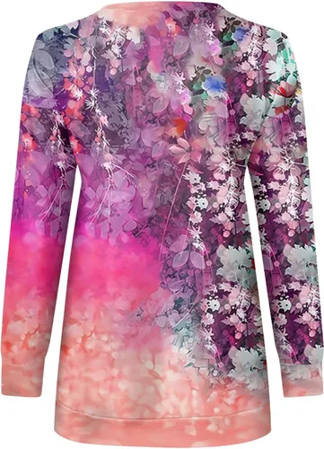 Vista 3 de GIANTHONG Sudadera de gran tamaño para mujer, media cremallera, casual, holgada, de manga larga, con estampado de moda, ropa Y2K