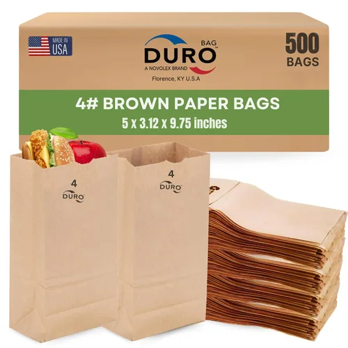 Vista 9 de Duro Bolsa 4# Dubl Life SOS Bolsa 30# Kraft reciclado FSC (paquete de 200)