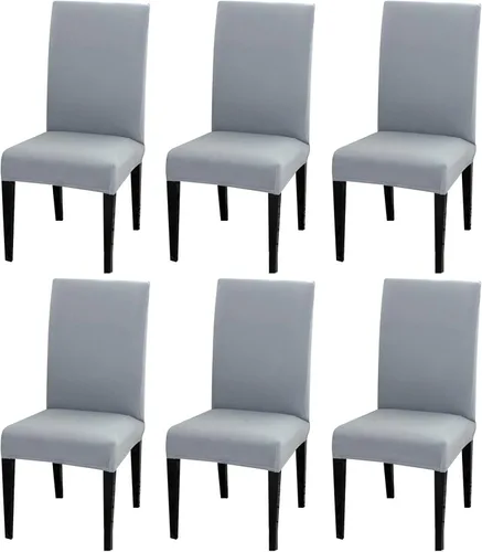 Vista 38 de Dimatic Paquete de 2 fundas elásticas de licra para sillas de comedor, extraíbles y lavables, fundas protectoras para sillas de comedor, cocina