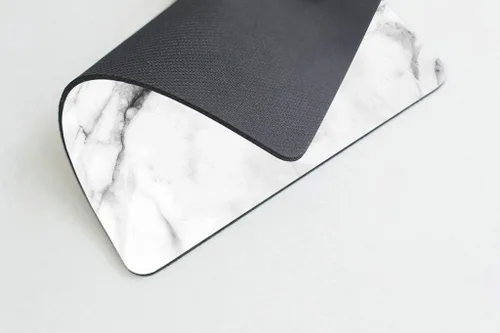 Vista 3 de Almohadilla para mouse con estampado de mármol blanco, almohadilla para mouse para uso en la oficina, accesorio de escritorio con diseño de mármol