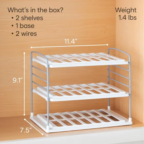 Vista 4 de YouCopia UpSpace Organizador de Armario para Botellas de Agua y Tazas de Viaje, Estante de Almacenamiento Ajustable para Organización de Cocina, 3