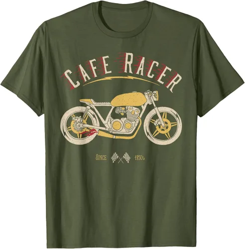 Vista 48 de Camiseta Cafe Racer - Old School - Camiseta de motocicleta vintage Negro
