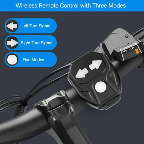 Vista 3 de Luz trasera para bicicleta con intermitentes USB recargable inalámbrico control remoto IPX4 impermeable ultra brillante LED advertencia de seguridad