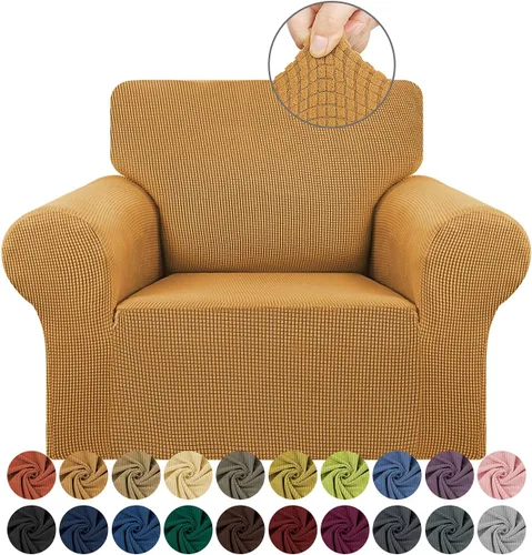 Vista 24 de KEKUOU Funda elástica para sofá biplaza, funda de sofá para sofá de 2 cojines (55-78 pulgadas), protector de muebles con parte inferior elástica
