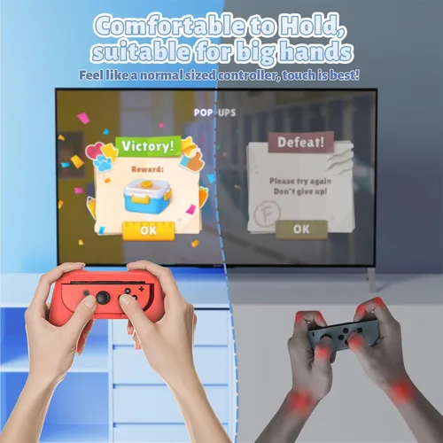 Vista 3 de FASTSNAIL Grips Compatible with Nintendo Switch for Joy Con & OLED Model for Joycon, Wear-resistant Handle Kit Compatible with Joy Cons Controllers