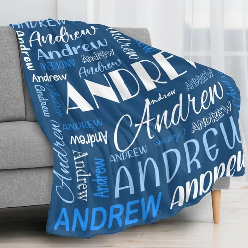 Vista 3 de Manta de regalo personalizada con nombre, regalos personalizados para él, regalos personalizados, mantas de franela con textos