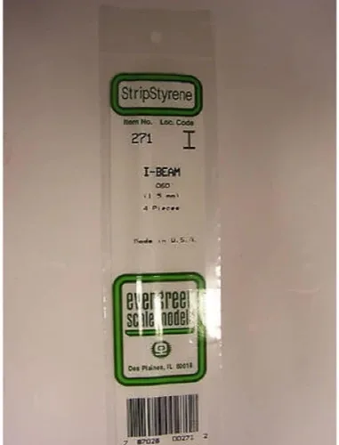 Vista 5 de Evergreen Modelos a escala I-Beam .060 4 EVG271 Suministros de construcción de plástico