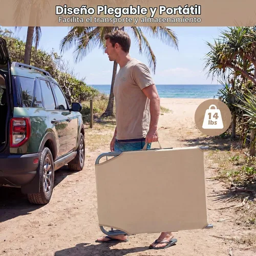 Vista 8 de Goplus Silla bronceadora, silla plegable ajustable para patio con orificio para la cara, almohada extraíble, 330 libras, correa de transporte, silla