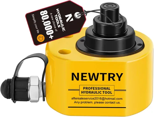 Vista 9 de NEWTRY 10T Low Profile Hydraulic Ram Jack, 1" Stroke Multi-Section Compacto para espacios reducidos, elevación portátil para maquinaria, puentes